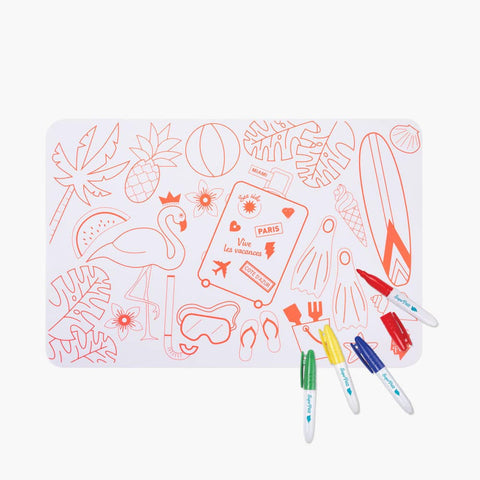 Mini playmat de colorear reutilizable “Floride” - Super Petit