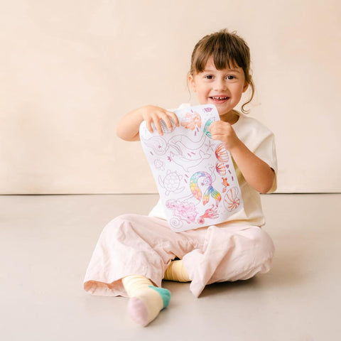 Mini playmat de colorear reutilizable “Sirena” - Super Petit