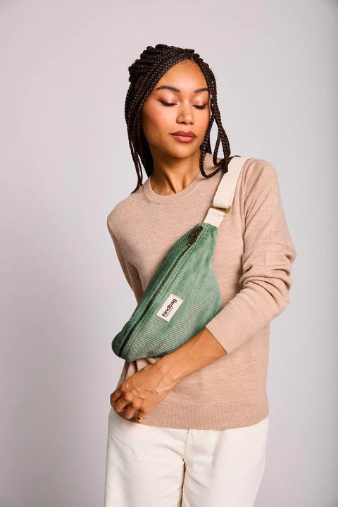 Riñonera Olivia Terciopelo verde azulado  - Hindbag