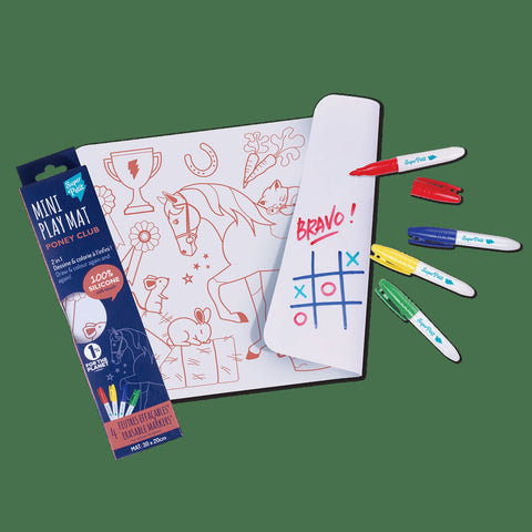 Mini playmat de colorear reutilizable “Pony Club” -  Super Petit