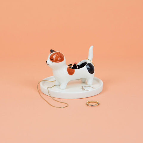 Porta anillos Kitty Calico de cerámica – organizador de joyas original | Balvi