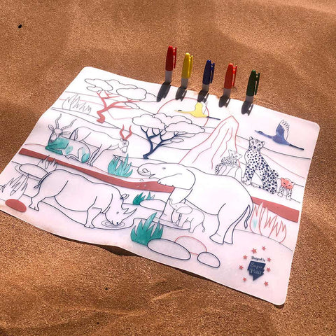 Kit de colorear reutilizable “Sabana Salvaje” -  Super Petit